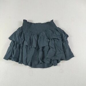 Katie J NYC Skirt Womens‎ Size XS Black Brooke Tiered Ruffle Smocked Waist Lined